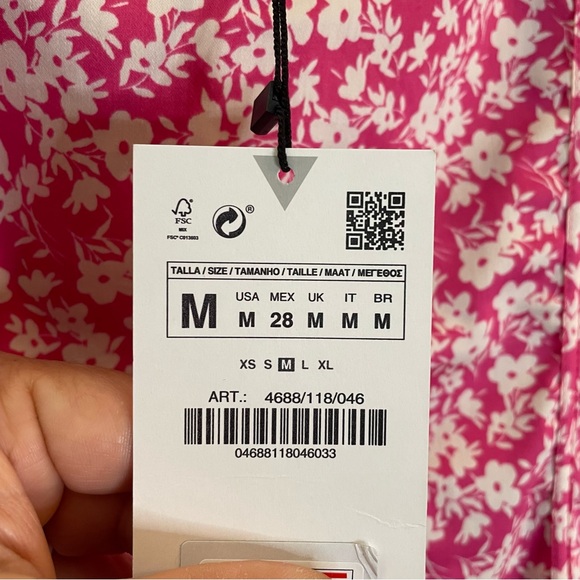 ZARA NWT Pink Floral Corset Bodysuit  Barbiecore One Piece Blogger SZ/Med - Picture 12 of 12